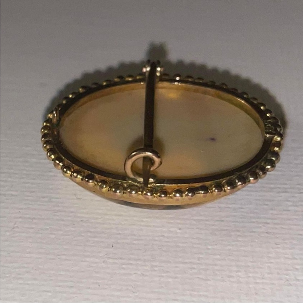 HOLIDAY SALE! reverse intaglio essex crystal victorian brooch mini pincher - Picture 3 of 7